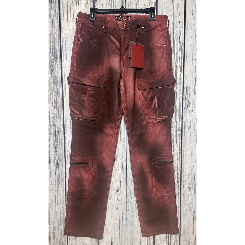 Vayder Riccardo Mens Ombre Cargo Pants Red Black Straight Leg VAY110 Size 30 NEW